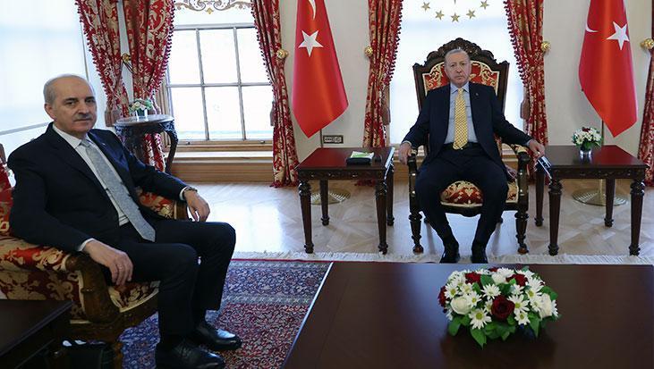 Cumhurbaşkanı Erdoğan, TBMM Başkanı Numan Kurtulmuş'u Ağırladı