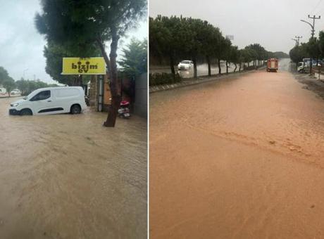 İzmir'de Sel Alarmı: Sağanak Yağış Hayatı Olumsuz Etkiledi