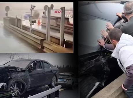 Çekmeköy Gişelerinde Kaza: Olay Anı Güvenlik Kamerasına Yansıdı