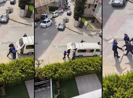 Beylikdüzü'nde Zabıta ve Seyyar Satıcı Arasında Gergin Anlar Kameralara Yansıdı