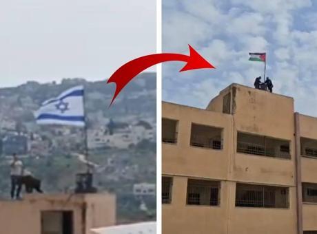 İsrail'in Batı Şeria'daki Baskınlarına Yanıt: Filistinliler Bayrağı Tekrar Astı