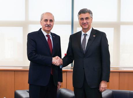 TBMM Başkanı Kurtulmuş, Hırvatistan Başbakanı Plenkovic ile Önemli Görüşme Gerçekleştirdi