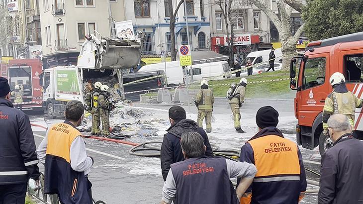 Fatih'te Çöp Kamyonunda Patlama: Cadde Trafiğe Kapandı