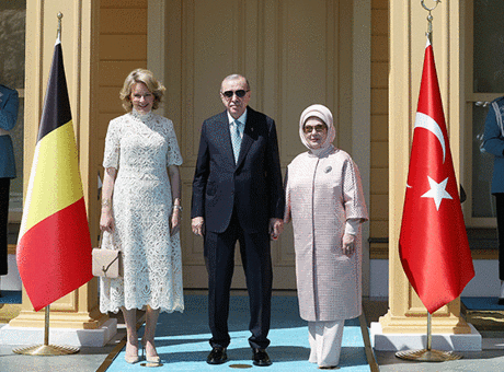 Cumhurbaşkanı Erdoğan, Belçika Kraliçesi Mathilde ile Vahdettin Köşkü'nde Buluştu