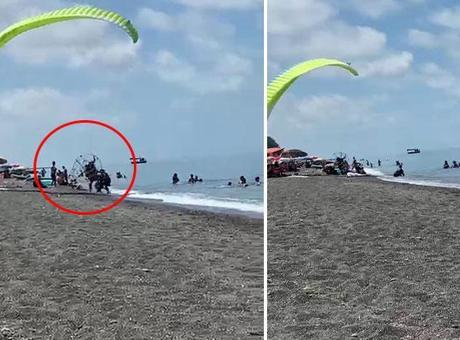 Kemos Plajı'nda Motorlu Paraşüt Dehşeti: 3 Yaralı